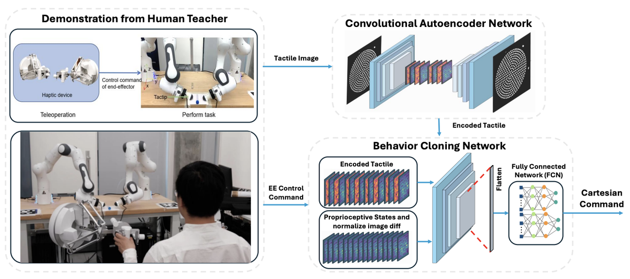 Efficient Tactile Sensing-based Learning for Dual-arm Fine Pinch-Grasp Skills